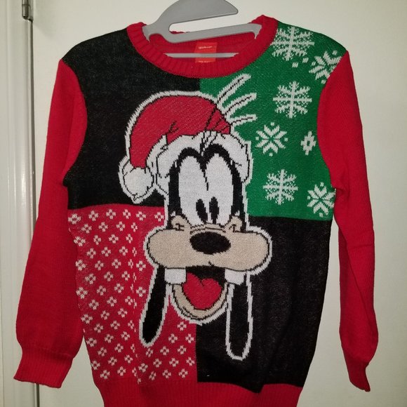 Disney Shirts & Tops Goofy Holiday Sweater Long Sleeve Crew Neck